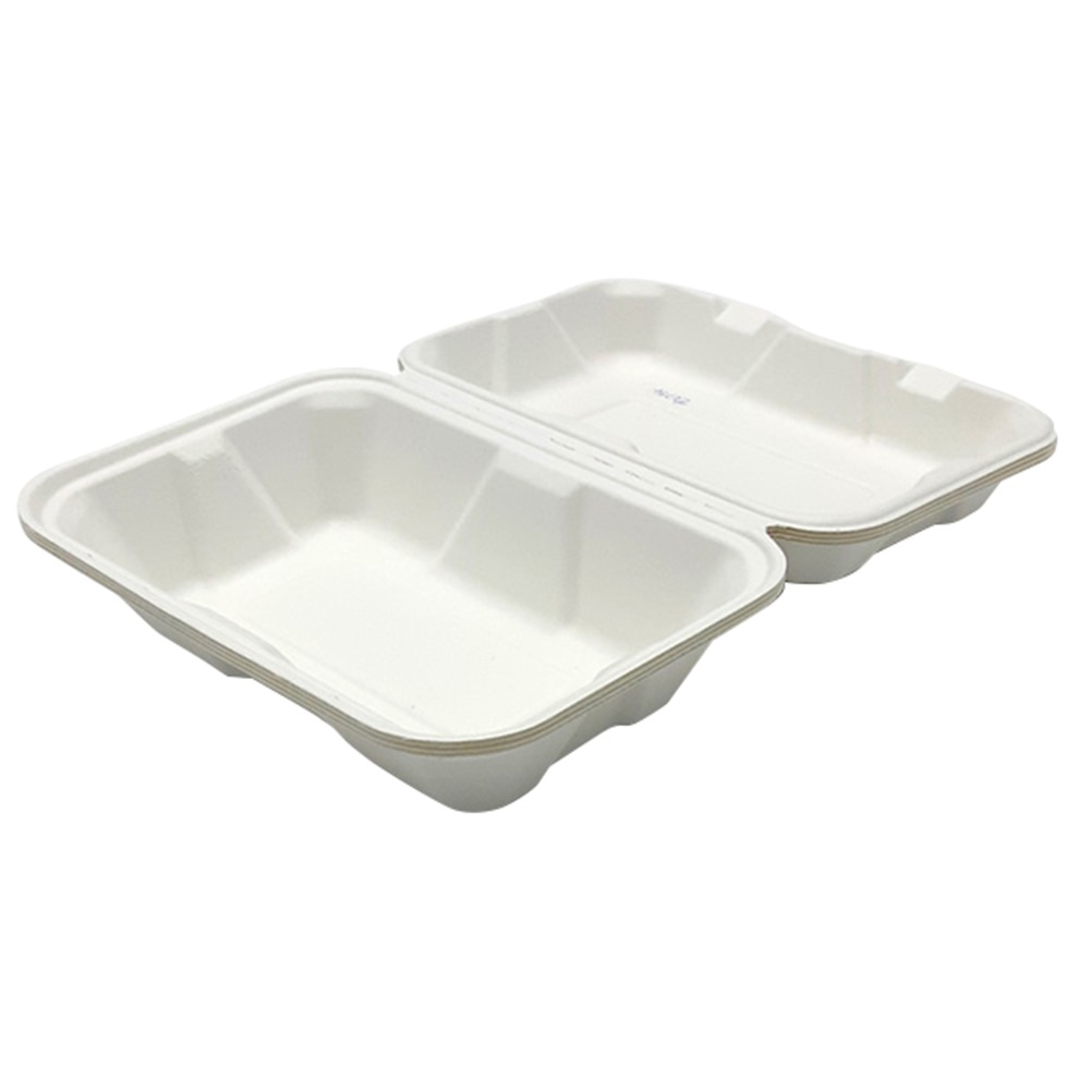 Bepulp Bio Rect Lunch Box Blanche 23x15x8cm 200Pcs