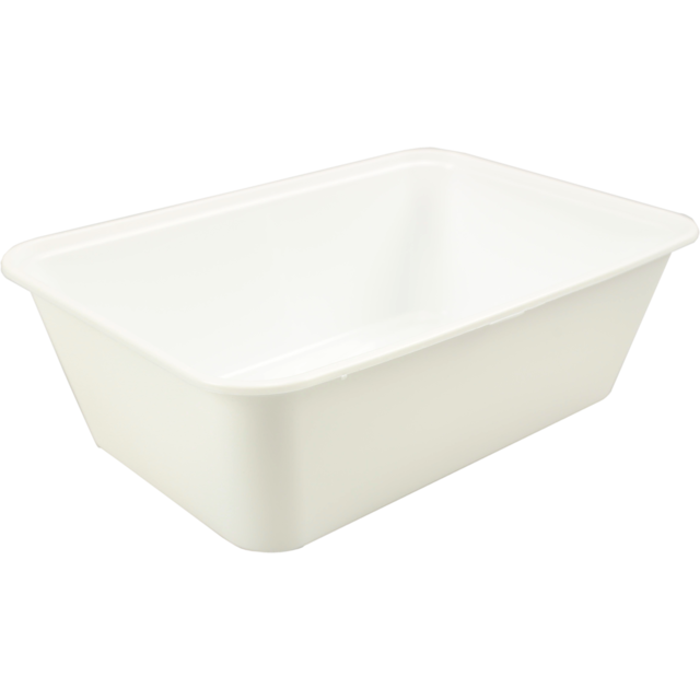 Ravier PP 750cc Blanc 172x120x50 mm avec couvercles 500Pcs