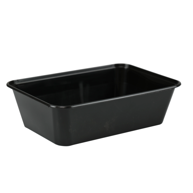 Ravier PP 650cc Noir 172x120x44mm avec couvercles 500Pcs