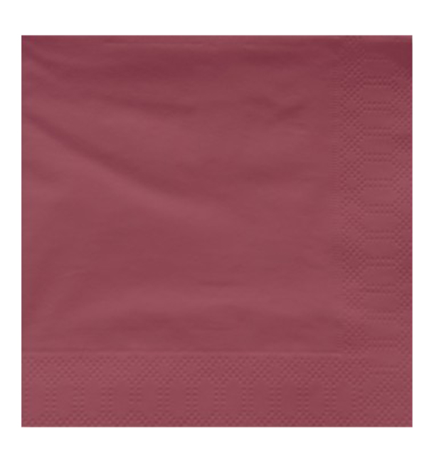 Serviettes 40x40cm Bordeaux 2Plis V8 20x100Pcs