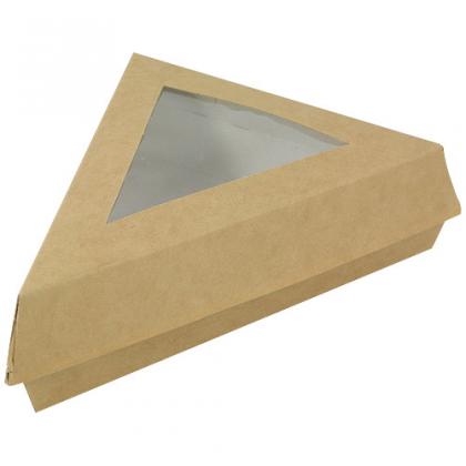 Boite de part à tarte brun Window 170x170x130 H45mm 4x75Pcs