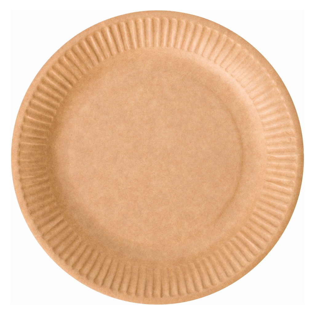 Assiettes Plates Ronde kraft 23cm 18x50Pcs