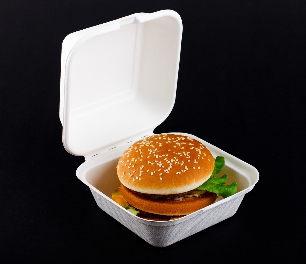 Boite à hamburger blanche 800ml 15x15 cm 600Pcs