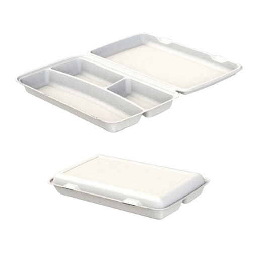 [PUL201650C2] Bepulp Bio Menu Box 3 comp Blanc 38x48x6cm 100Pcs