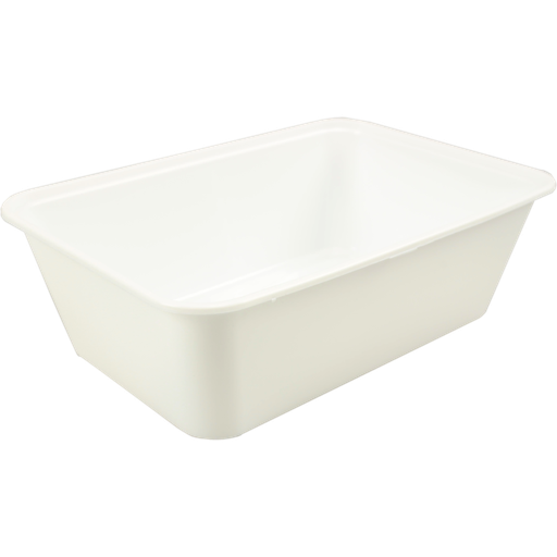 Ravier PP 750cc Blanc 172x120x50 mm avec couvercles 500Pcs