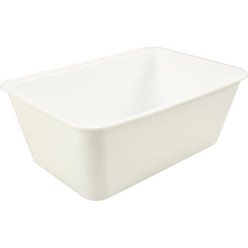Ravier PP 1000cc Blanc 172x120x60mm avec couvercles 500Pcs