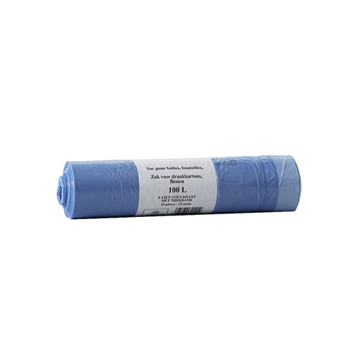 Sacs Poubelles Bleu 100L 20x15Pcs